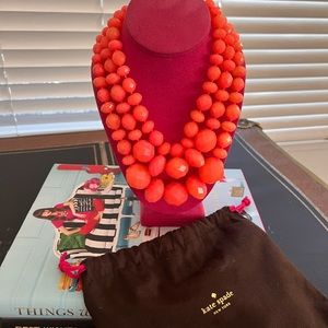 Kate spade orange statement necklace with adjustable strap & original duster bag